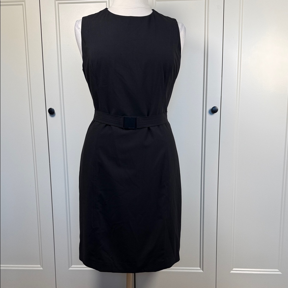Calvin Klein Black Belted Sheath Dress